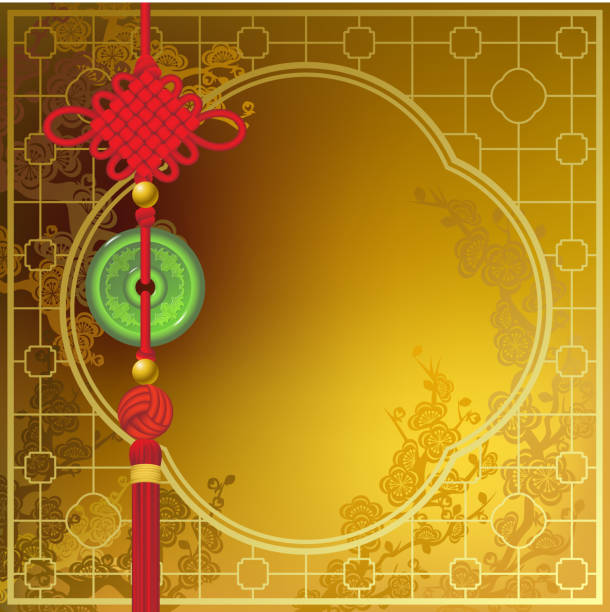 Chinese New Year Lucky Jade Chinese New Year decoration - lucky jade lucky jade stock illustrations