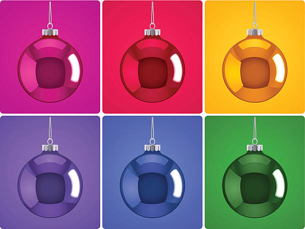 Colorful Christmas Baubles vector art illustration