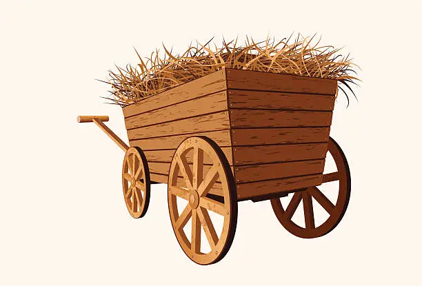 Vector illustration of there is wagon