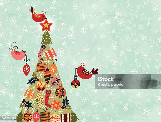 Ilustración de Fondo De Navidad y más Vectores Libres de Derechos de Invierno - Invierno, Pájaro, Abstracto