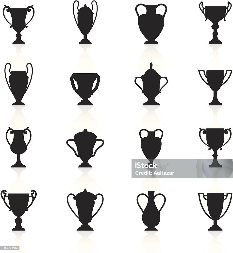 Noir icônes de différents types de trophées - clipart vectoriel de Amphore libre de droits