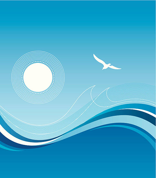 Sea and sun I vector art illustration