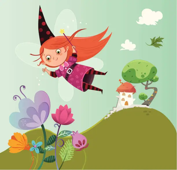 Vector illustration of Flying Fairy