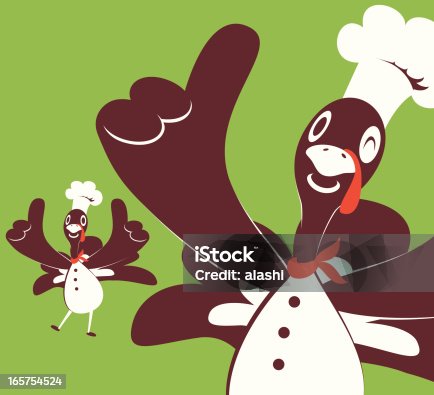 istock Thanksgiving Holiday Turkey Chef Gesturing Thumbs Up 165754524