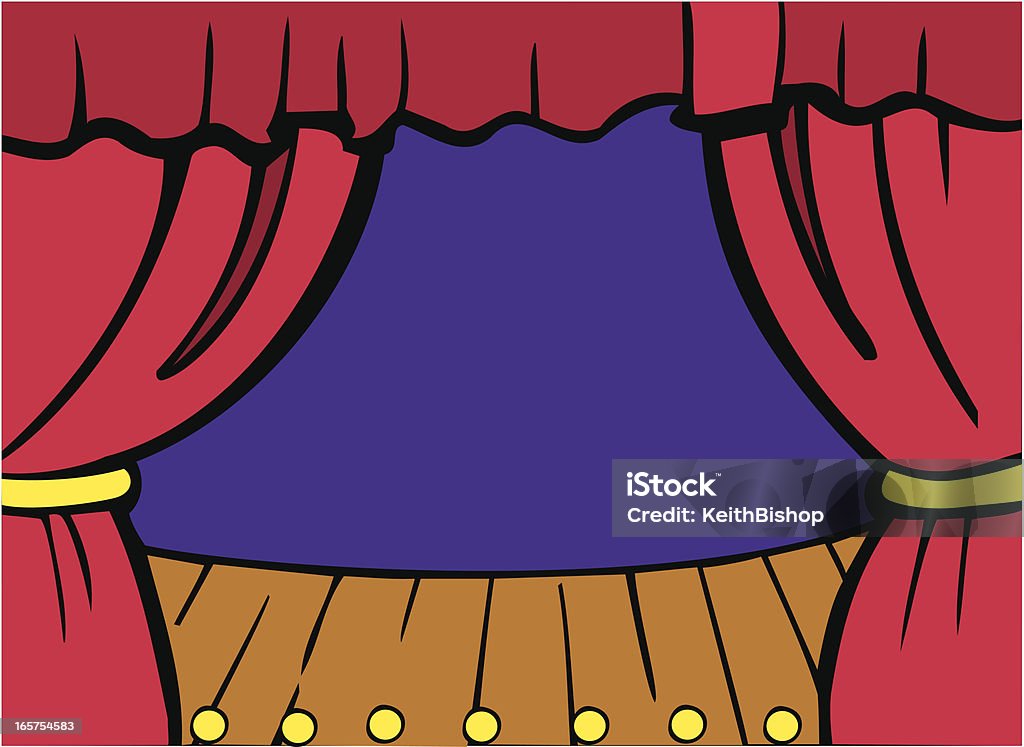 테아터 함께 무대 조명, 커튼 - 로열티 프리 0명 벡터 아트