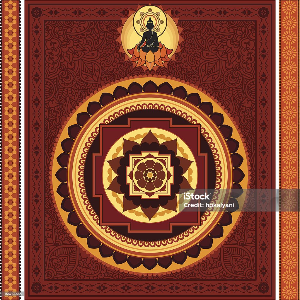 Ornamentado Buddha Mandala - arte vectorial de Buda libre de derechos