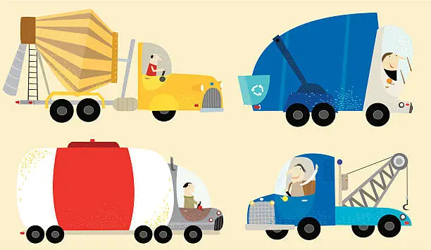 Vector illustration of Heavy vehicles