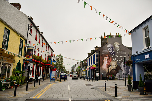 Street scene in Carrick-on-Shannon, the main town in the Irish county of Leitrim