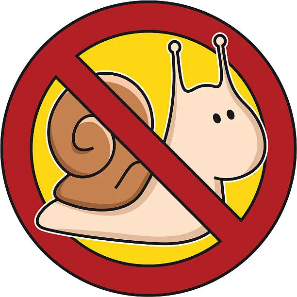 Vector illustration of Cartoon insecticide symbol / Snail free gardening