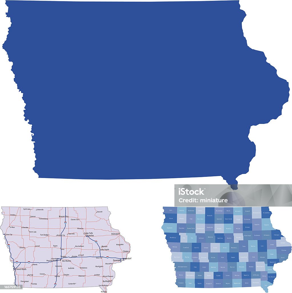 L'Iowa - clipart vectoriel de Carte libre de droits
