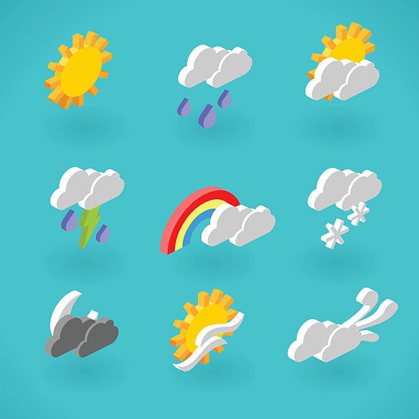 weather icons vector art illustration