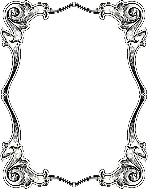 Vector illustration of Victorian Style Old Frame