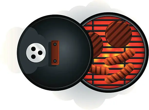 Vector illustration of BBQ Grill From Above