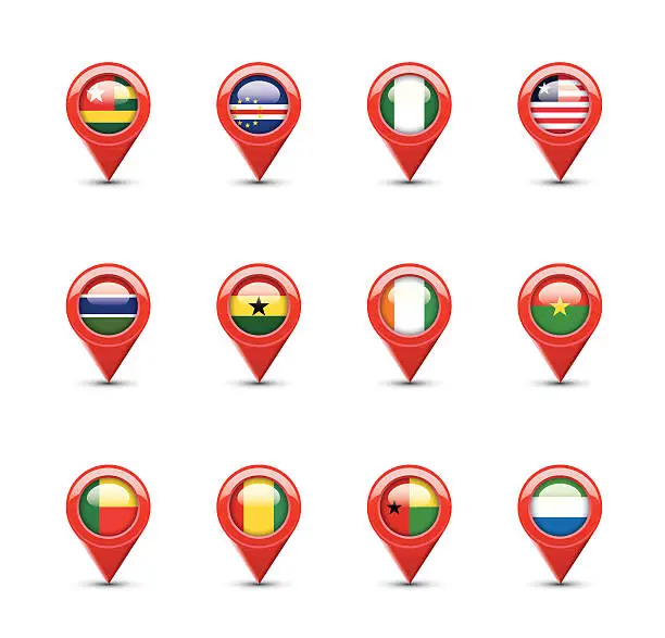 Vector illustration of Navigation Flags: West Africa