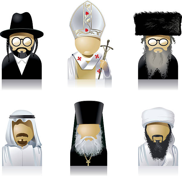 priester der welt - judaism jewish ethnicity hasidism rabbi stock-grafiken, -clipart, -cartoons und -symbole