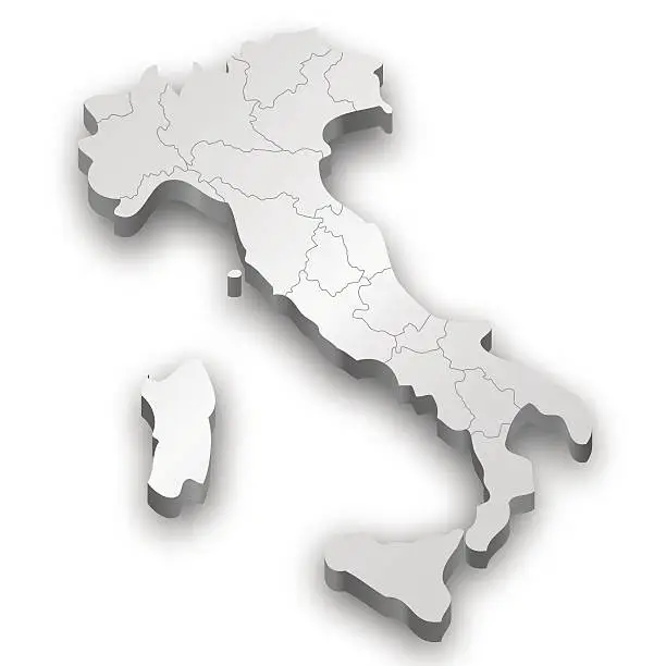Vector illustration of Italy map white