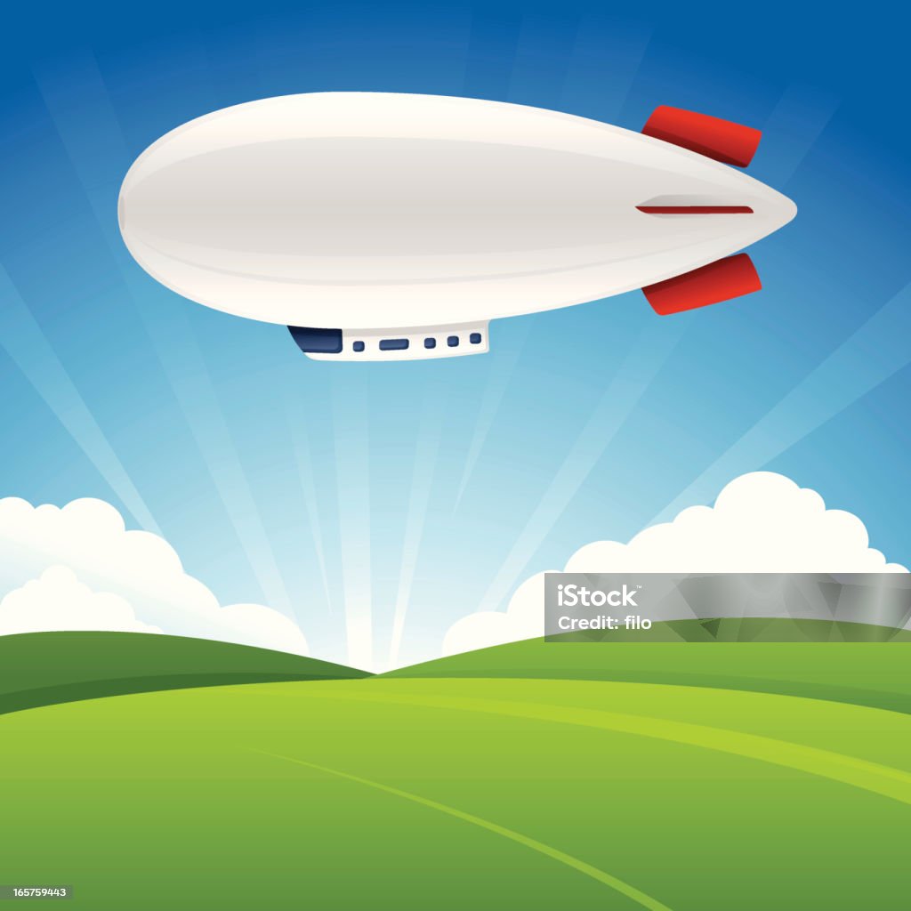 Blimp Background Stock Illustration - Download Image Now - Airship, Hot