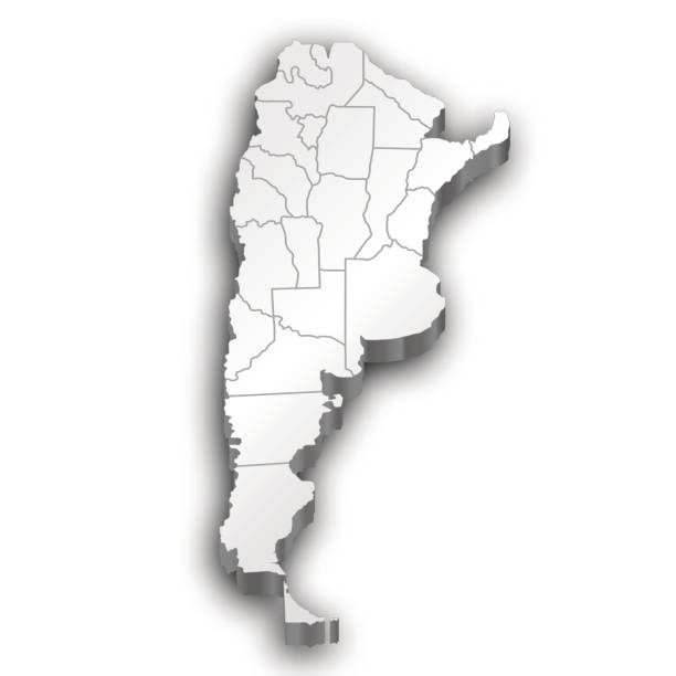 Argentina map white A map of Argentina showing the divisions. File contains gradient mesh (EPS 8). cordoba argentina stock illustrations
