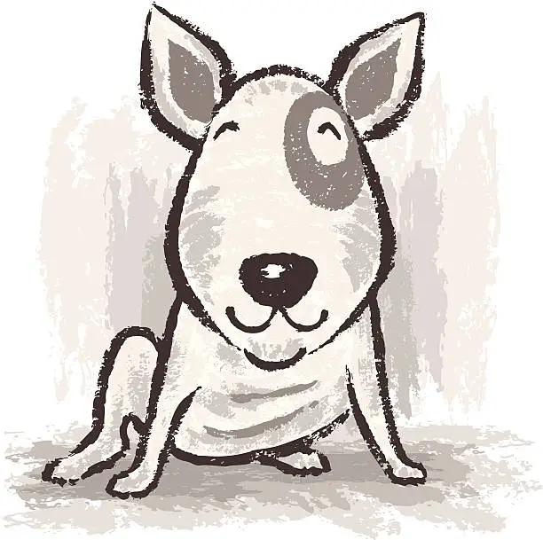 Vector illustration of Pleasant Bullterrier