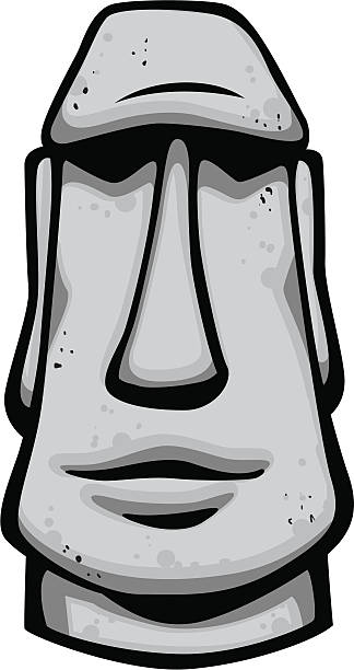 illustrations, cliparts, dessins animés et icônes de l'île de pâques tiki - moai statue