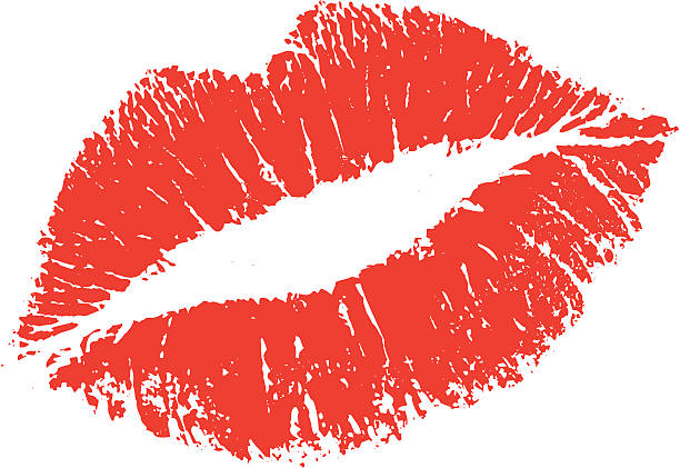 lippenstiftabdruck form - lipstick kiss stock-grafiken, -clipart, -cartoons und -symbole