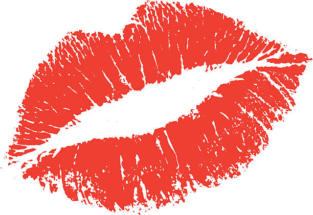 ilustrações de stock, clip art, desenhos animados e ícones de beijo de batom forma - lipstick kiss