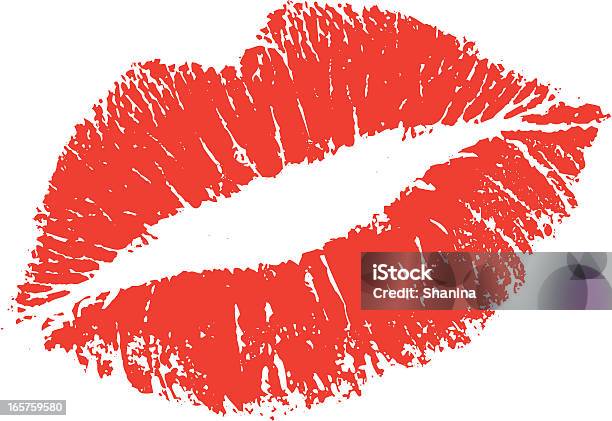 Lipstick Kiss Shape Stock Illustration - Download Image Now - Lipstick Kiss, Human Lips, Vector