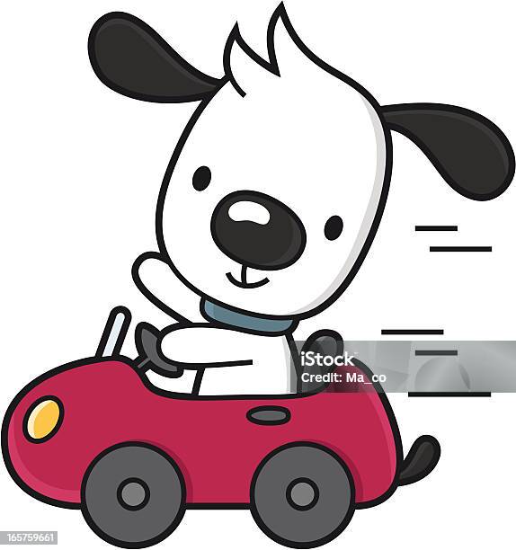 Cartoon Hund Reisen Mit Dem Auto Stock Vektor Art und mehr Bilder von Fröhlich - Fröhlich, Tier, Tierthemen