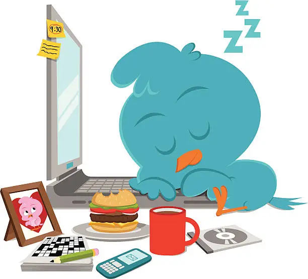 Vector illustration of Bluebird nap time