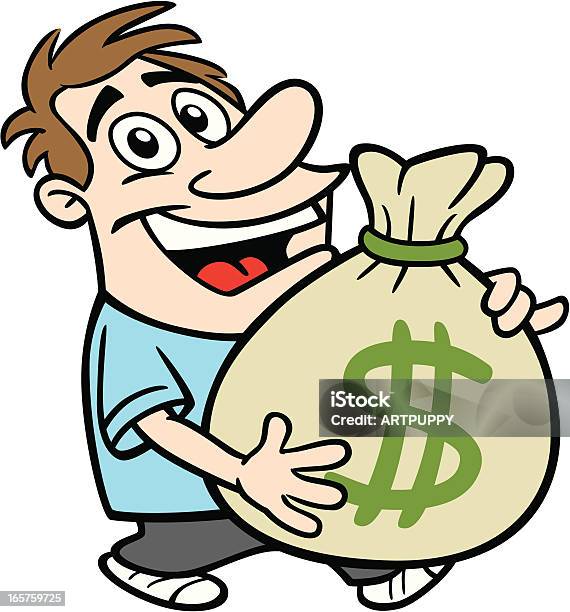 Bob With Bag Of Cash Stock Illustration - Download Image Now - Cartoon, Money Bag, Abundance