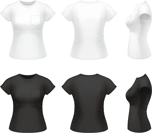Vector illustration of Women's T-shirt with pocket