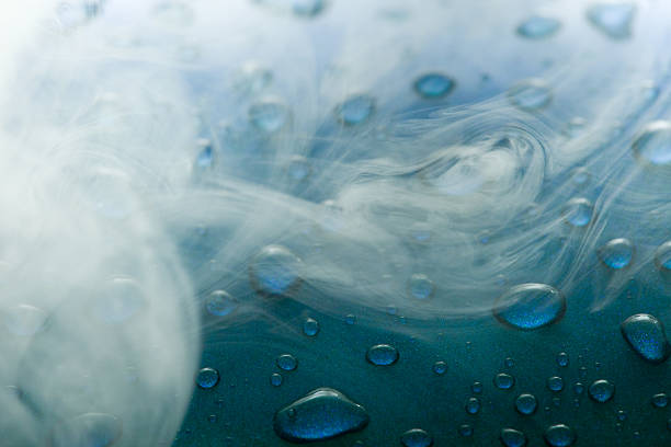 istock Blue Metallic Background with Water Drops and White Smoke 165759999