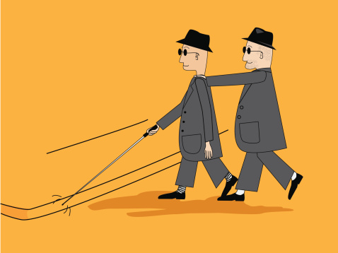 Blind Man Leading Another Stock Illustration - Download Image Now