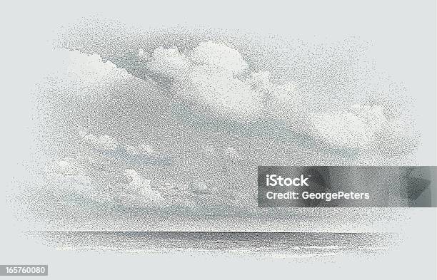 바다 경치를 구름 풍경 식각 에칭에 대한 스톡 벡터 아트 및 기타 이미지 - 에칭, 바다, 새긴 이미지