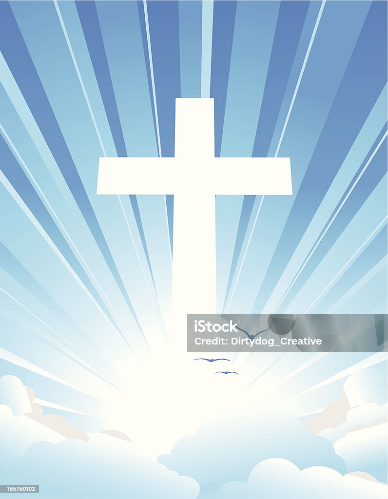 Religious cross appearing in the sky Cross Shape stock vector