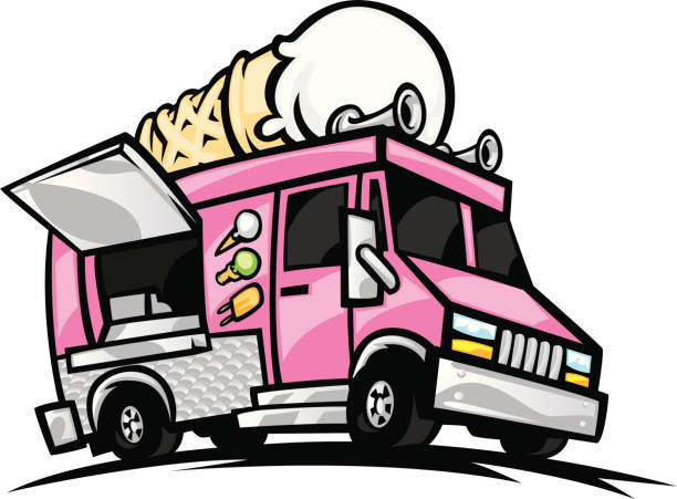 фургончик с мороженым - ice cream truck stock illustrations