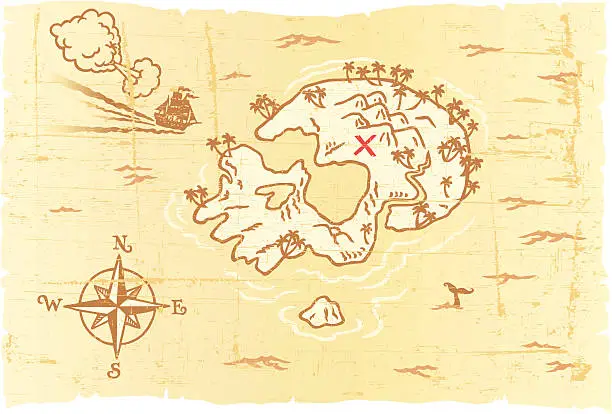 Vector illustration of Treasure Map