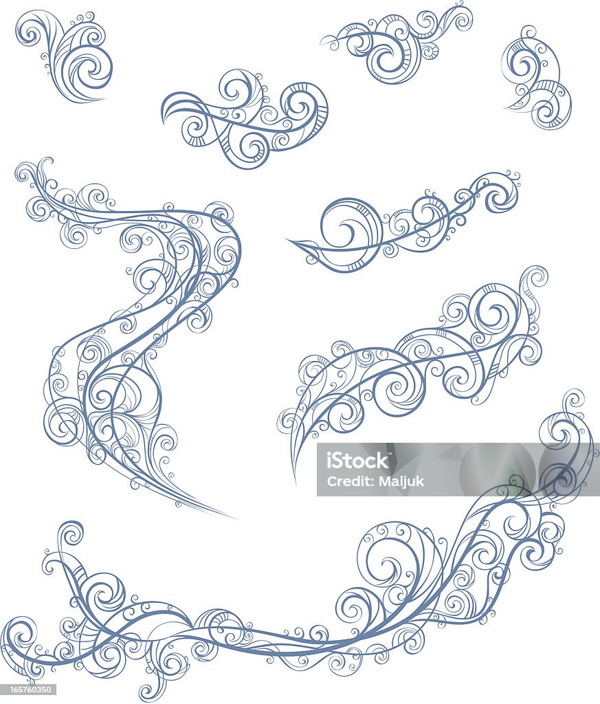 Wave Element Simple Wave Elements Stock Illustration - Download Image Now - Splashing ...