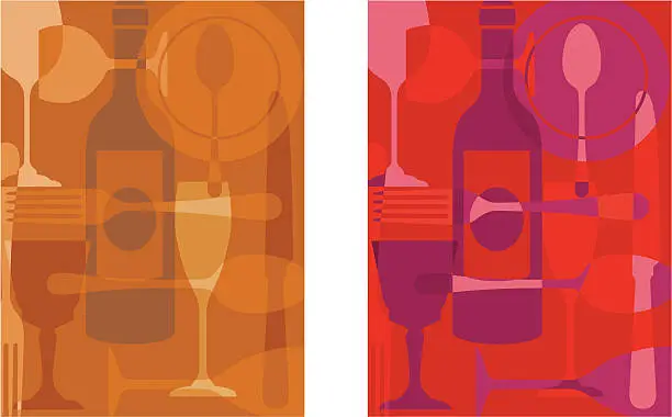 Vector illustration of Dining pattern two