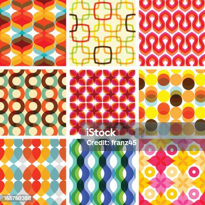 istock Colorful seamless retro geometric pattern - holiday 165760388