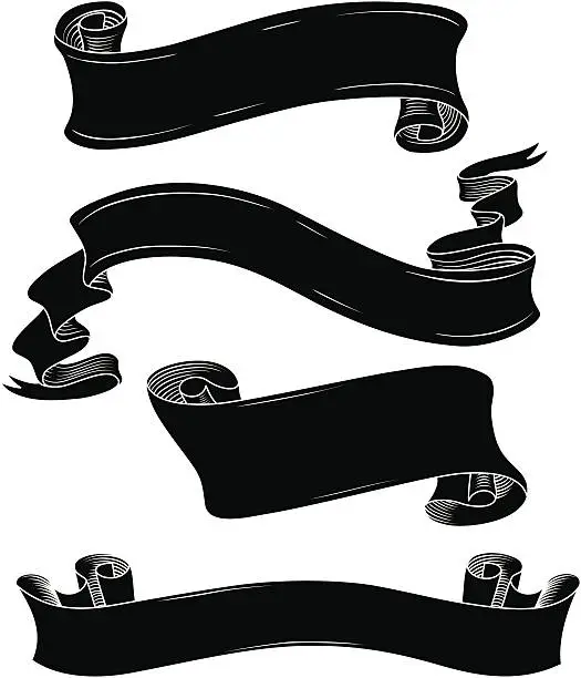 Vector illustration of Black Banners