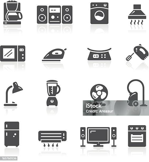 Ilustración de Iconos De Electrodomésticos y más Vectores Libres de Derechos de Electrodoméstico - Electrodoméstico, Alimento, Aparato de aire acondicionado