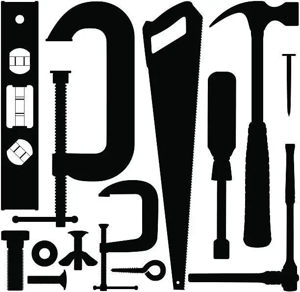 Vector illustration of Tool silhouettes