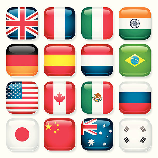 국가 앱 버튼 - netherlands symbol flag button stock illustrations
