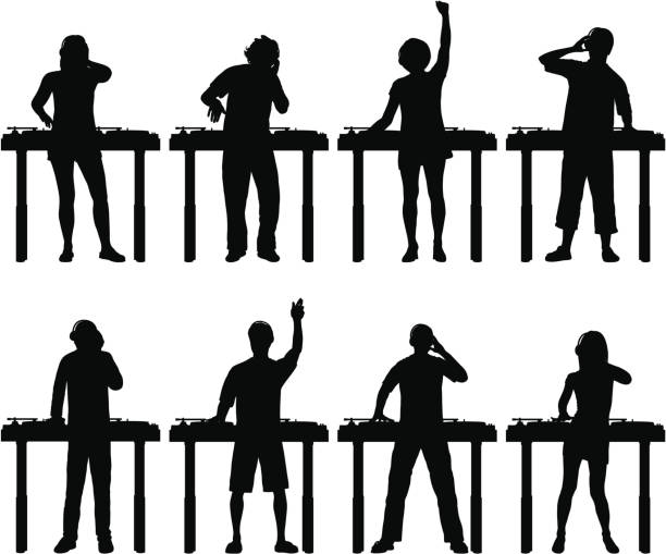 dj - dj stand stock illustrations