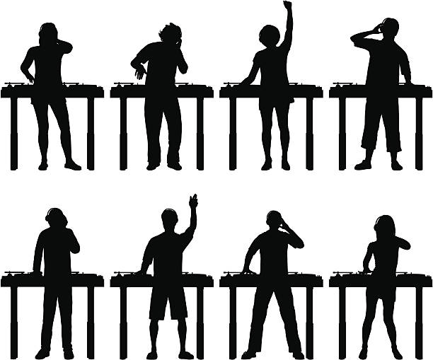 DJs The tables are on a separate layer from the DJs and are easy to remove or modify. dj clipart stock illustrations