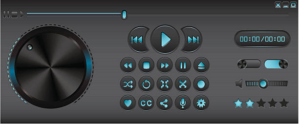 Elegante Media Player - ilustração de arte vetorial