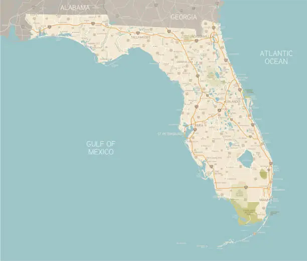 Vector illustration of Florida State Map