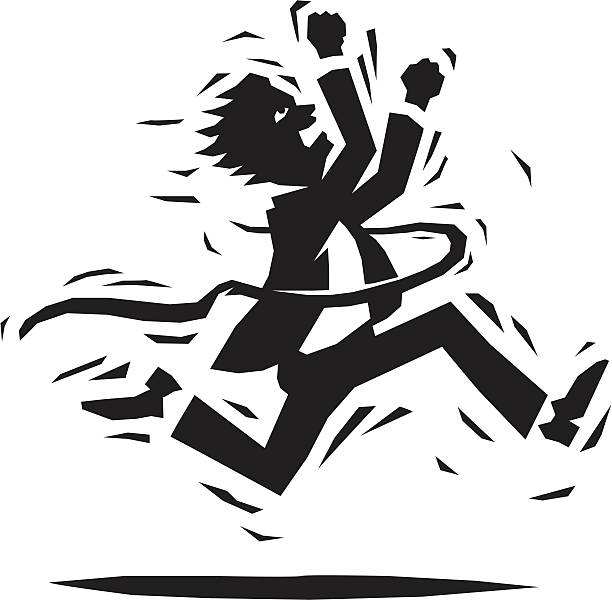 illustrations, cliparts, dessins animés et icônes de succès de la - finish line running aspirations cartoon