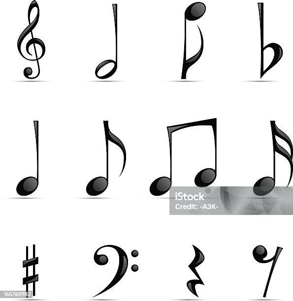 Черный Глянцевый Музыкальная Нота — стоковая векторная графика и другие изображения на тему Quarter Note - Quarter Note, Музыкальная нота, Музыка
